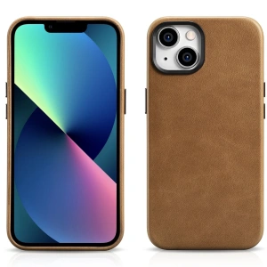 Hurtownia GSM - Etui iCarer Oil Wax Premium Leather MagSafe Apple iPhone 14 jasnobrązowy - ICR324 - {ean13} - Hurt