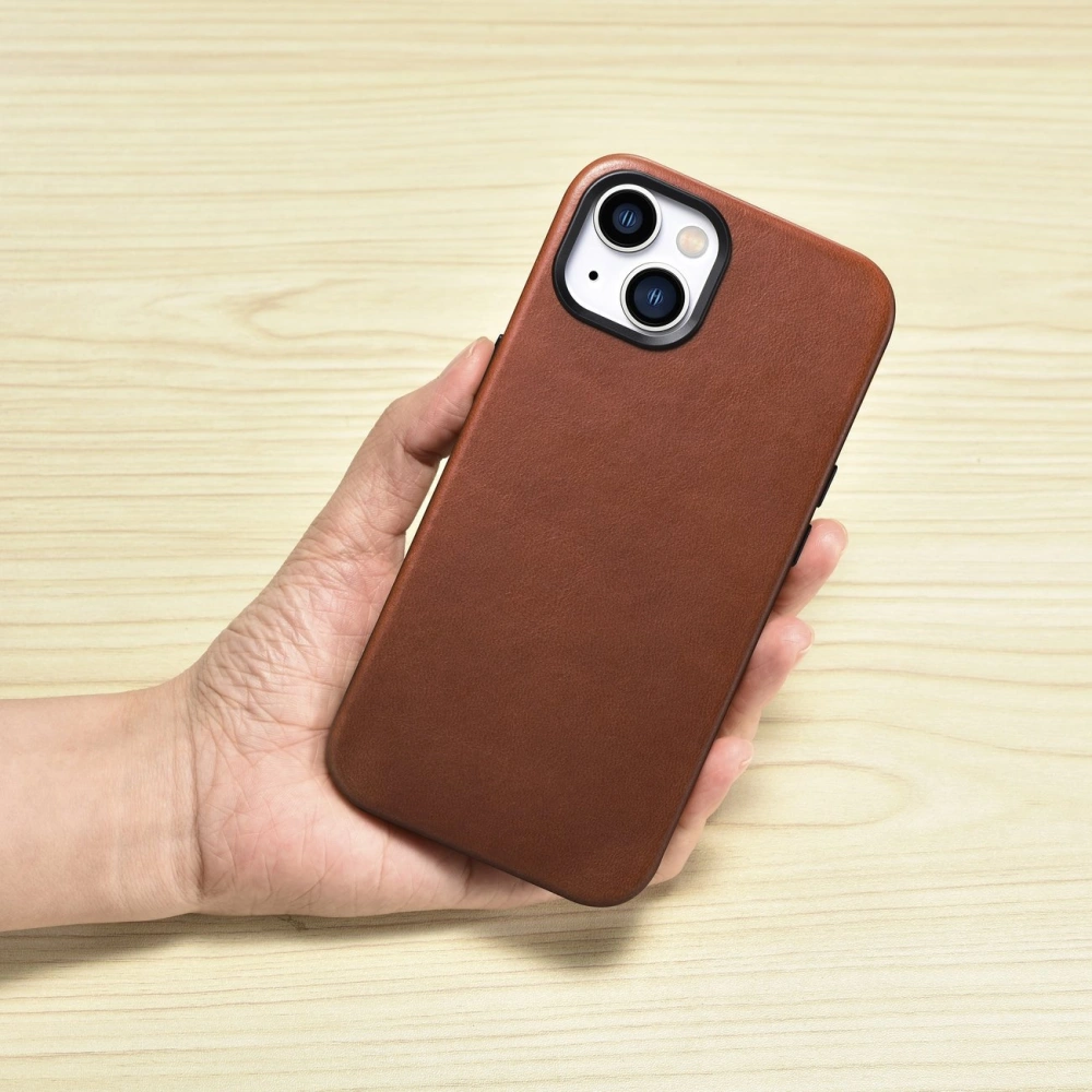 Hurtownia GSM - Etui iCarer Oil Wax Premium Leather MagSafe Apple iPhone 14 maroniu - ICR325 - {ean13} - Hurt