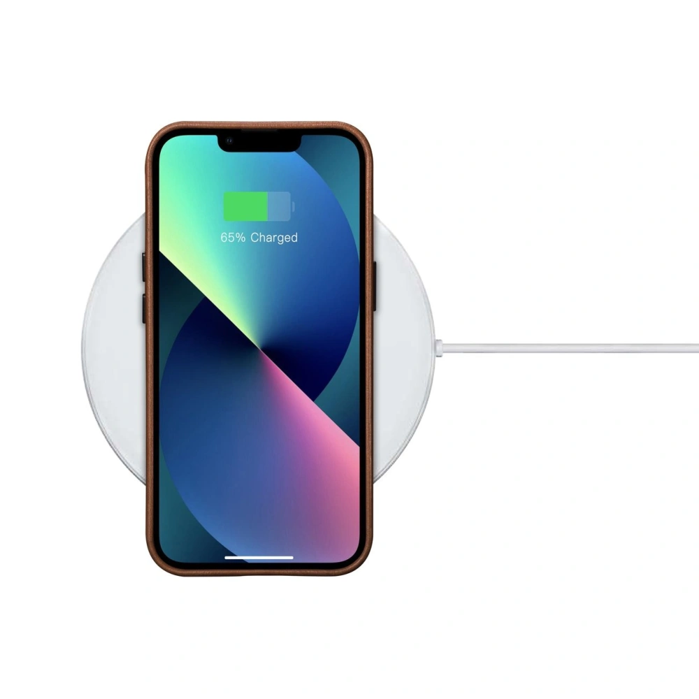 Hurtownia GSM - Etui iCarer Olaj Wax Prémium Bőr MagSafe Apple iPhone 14 barna - ICR325 - {ean13} - Hurt