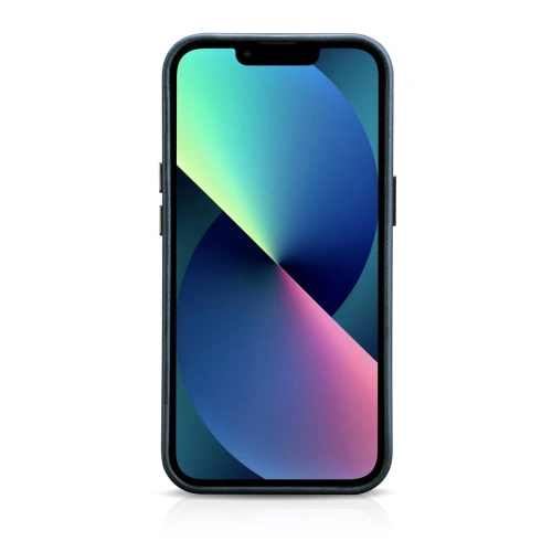 Etui iCarer Oil Wax Premium Leather MagSafe Apple iPhone 14 ciemnoniebieski