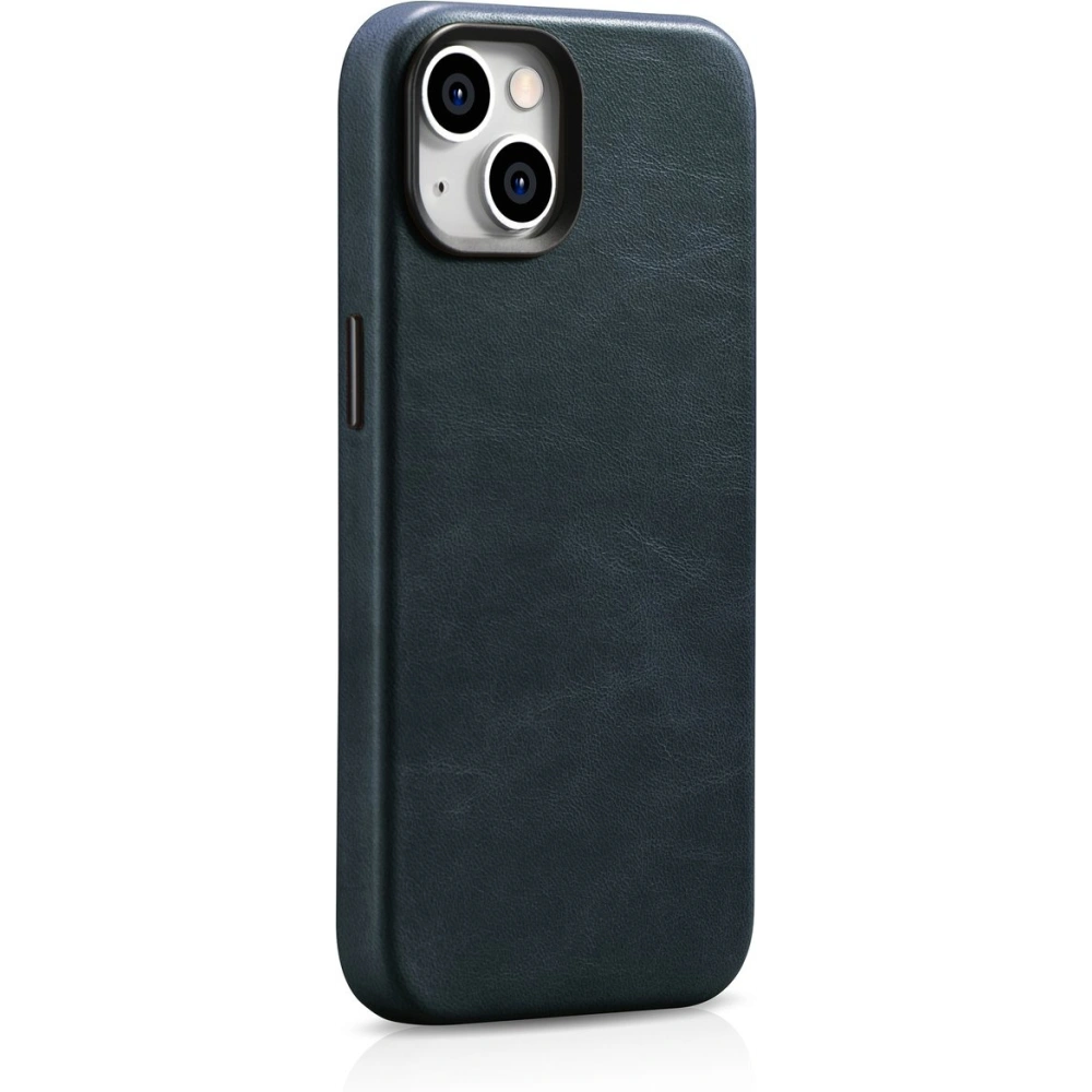 Hurtownia GSM - Etui iCarer Oil Wax Premium Leather MagSafe Apple iPhone 14 albastru închis - ICR326 - {ean13} - Hurt