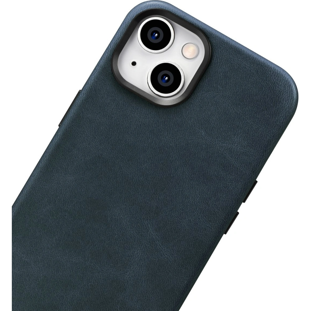 Hurtownia GSM - Etui iCarer Oil Wax Premium Leather MagSafe Apple iPhone 14 albastru închis - ICR326 - {ean13} - Hurt