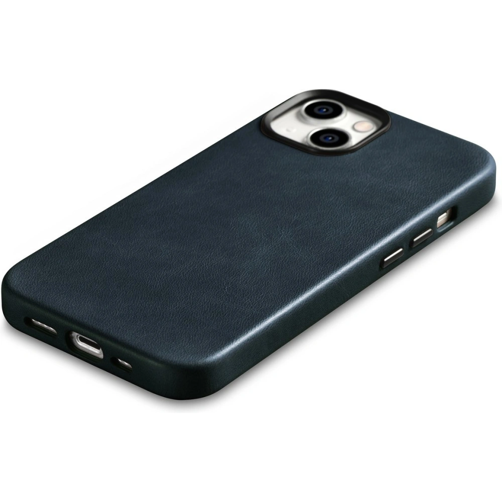 Hurtownia GSM - Etui iCarer Oil Wax Premium Leather MagSafe Apple iPhone 14 albastru închis - ICR326 - {ean13} - Hurt