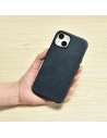Hurtownia GSM - Etui iCarer Oil Wax Premium Leather MagSafe Apple iPhone 14 albastru închis - ICR326 - {ean13} - Hurt