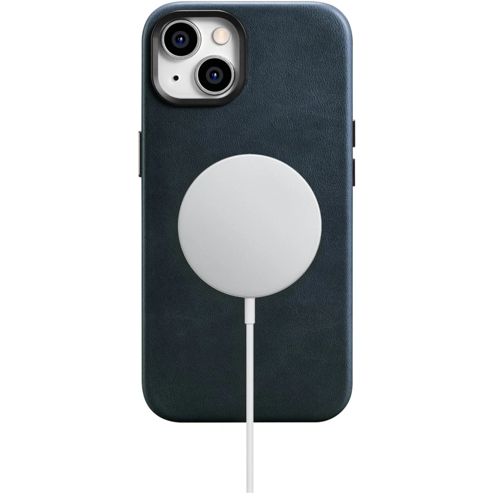 Hurtownia GSM - Etui iCarer Oil Wax Premium Leather MagSafe Apple iPhone 14 albastru închis - ICR326 - {ean13} - Hurt