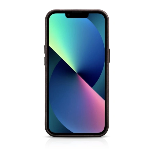 Etui iCarer Oil Wax Premium Leather MagSafe Apple iPhone 14 ciemnobrązowy