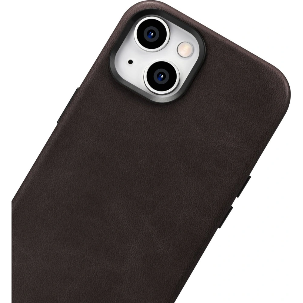 Hurtownia GSM - Case iCarer Öl Wachs Premium Leder MagSafe Apple iPhone 14 dunkelbraun - ICR327 - {ean13} - Hurt