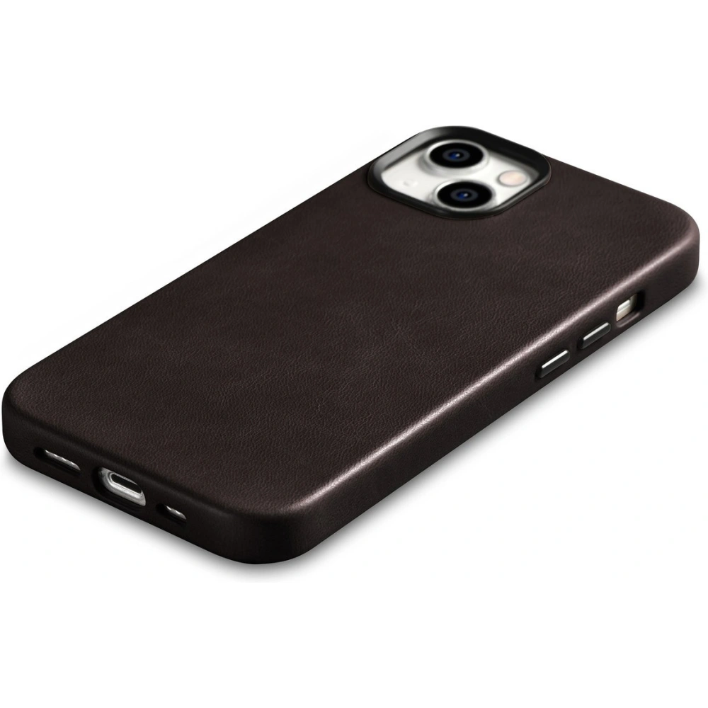 Hurtownia GSM - Case iCarer Öl Wachs Premium Leder MagSafe Apple iPhone 14 dunkelbraun - ICR327 - {ean13} - Hurt