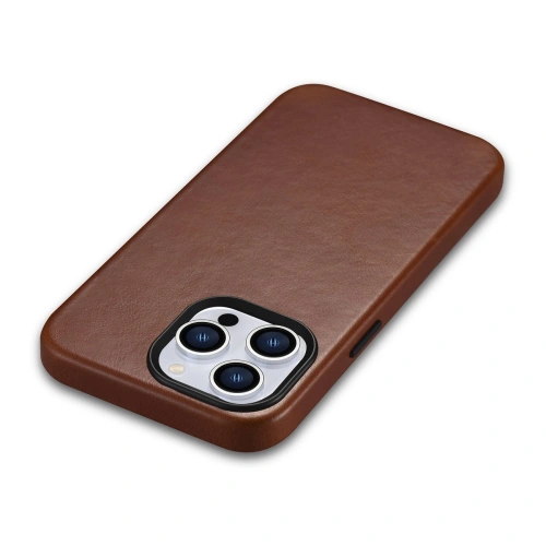 Etui iCarer Oil Wax Premium Leather MagSafe Apple iPhone 14 Pro brązowy