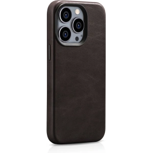 Hurtownia GSM - Etui iCarer Oil Wax Premium Leather MagSafe Apple iPhone 14 Pro sötétbarna - ICR332 - {ean13} - Hurt