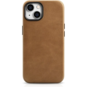 Hurtownia GSM - Etui iCarer Oil Wax Premium Leather MagSafe Apple iPhone 14 Plus / 15 Plus jasnobrązowy - ICR334 - {ean13} - Hurt