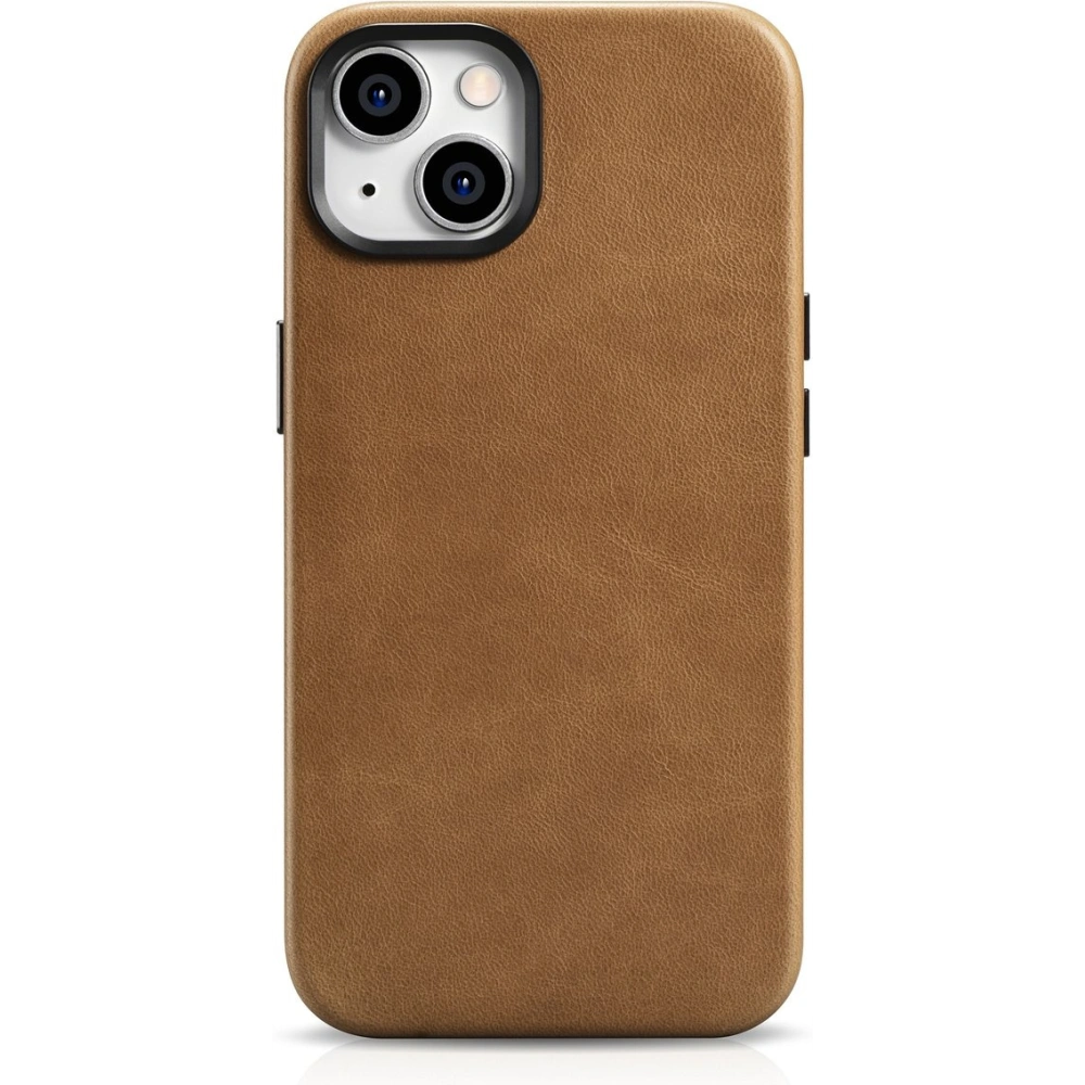 Hurtownia GSM - Etui iCarer Oil Wax Premium Leather MagSafe Apple iPhone 14 Plus / 15 Plus maro deschis - ICR334 - {ean13} - Hurt