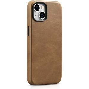 Hurtownia GSM - Etui iCarer Oil Wax Premium Leather MagSafe Apple iPhone 14 Plus / 15 Plus jasnobrązowy - ICR334 - {ean13} - Hurt
