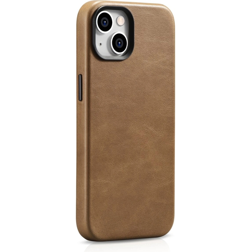 Hurtownia GSM - Etui iCarer Oil Wax Premium Leather MagSafe Apple iPhone 14 Plus / 15 Plus jasně hnědý - ICR334 - {ean13} - Hurt