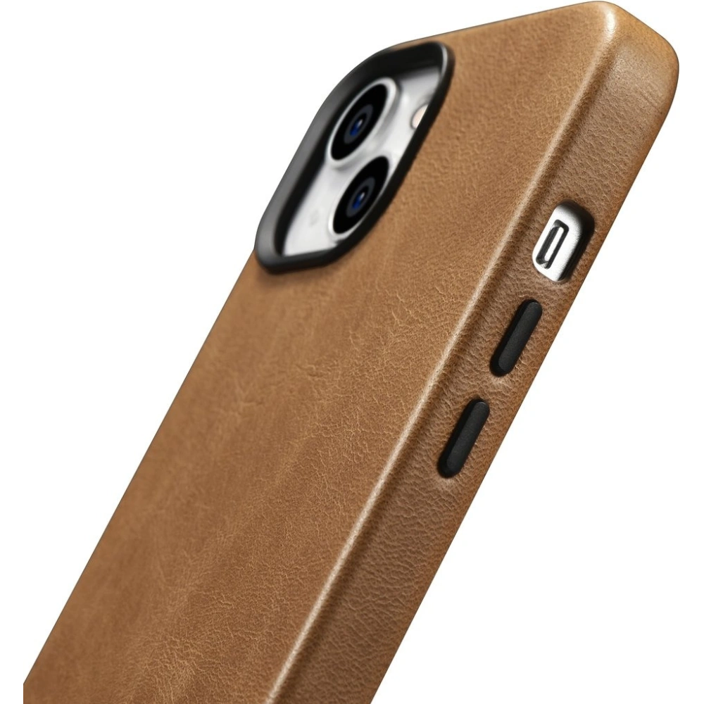 Hurtownia GSM - Etui iCarer Oil Wax Premium Leather MagSafe Apple iPhone 14 Plus / 15 Plus maro deschis - ICR334 - {ean13} - Hurt