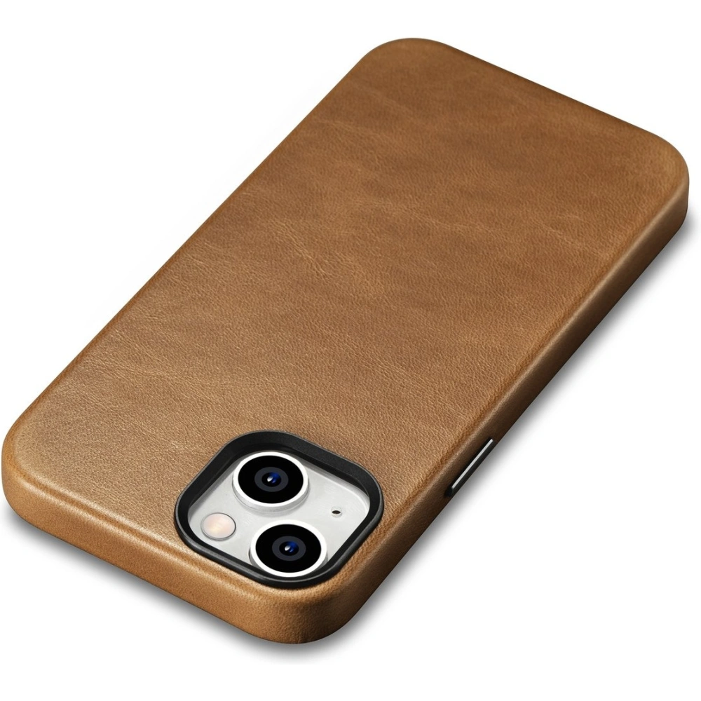 Hurtownia GSM - Etui iCarer Oil Wax Premium Leather MagSafe Apple iPhone 14 Plus / 15 Plus maro deschis - ICR334 - {ean13} - Hurt