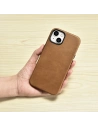 Hurtownia GSM - Etui iCarer Oil Wax Premium Leather MagSafe Apple iPhone 14 Plus / 15 Plus jasně hnědý - ICR334 - {ean13} - Hurt