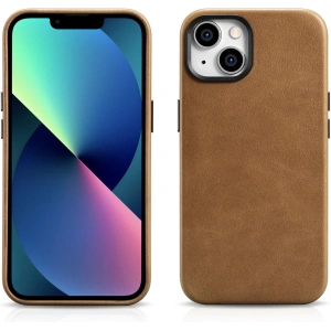 Hurtownia GSM - Etui iCarer Oil Wax Premium Leather MagSafe Apple iPhone 14 Plus / 15 Plus jasnobrązowy - ICR334 - {ean13} - Hurt