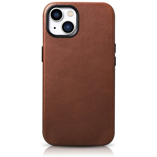 Hurtownia iCarer - 6975092685098 - ICR335 - Etui iCarer Oil Wax Premium Leather MagSafe Apple iPhone 14 Plus / 15 Plus brązowy - B2B homescreen