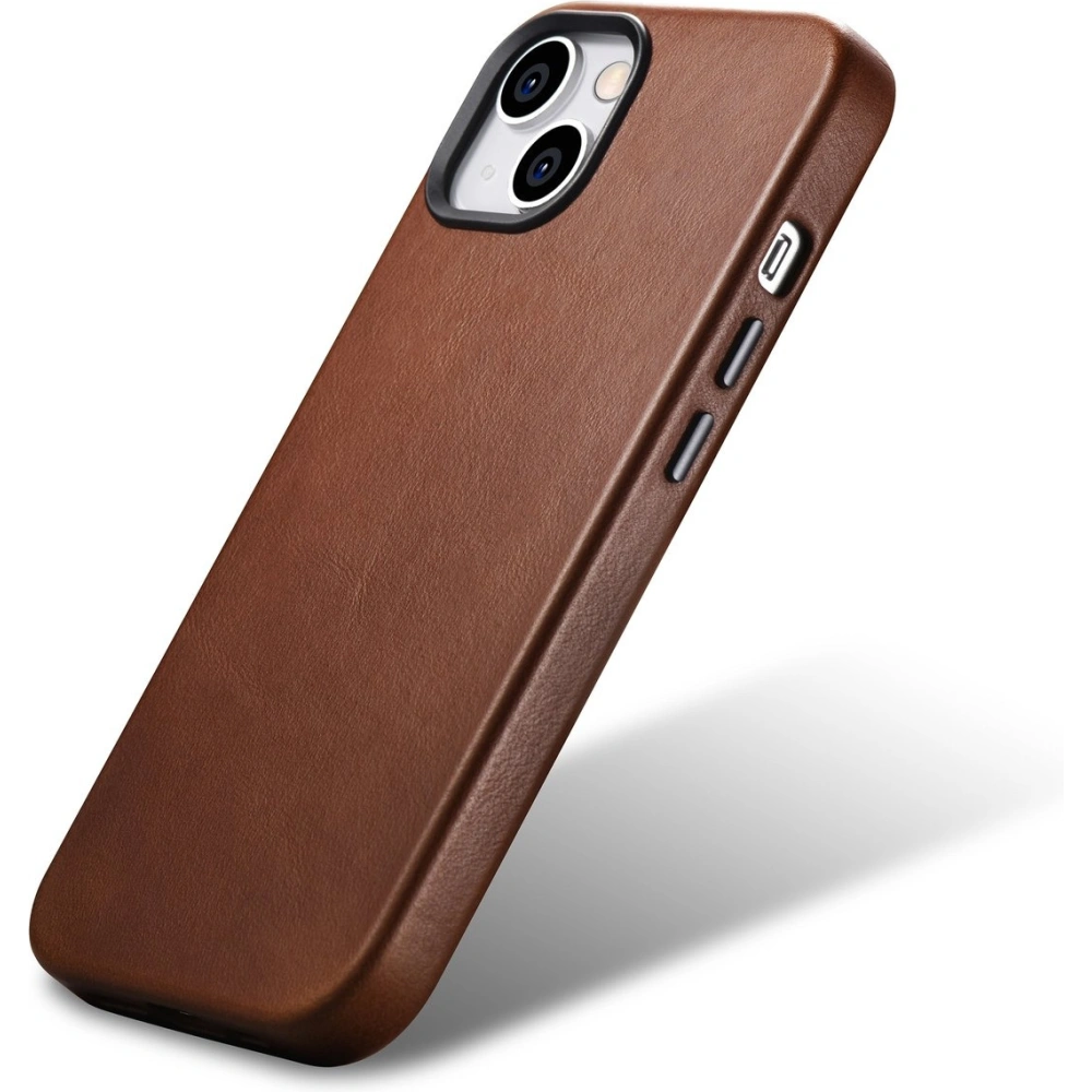 Wholesale iCarer Oil Wax Premium Leather MagSafe Apple iPhone 14 Plus / 15 Plus brown - ICR335 - {ean13} - Hurt