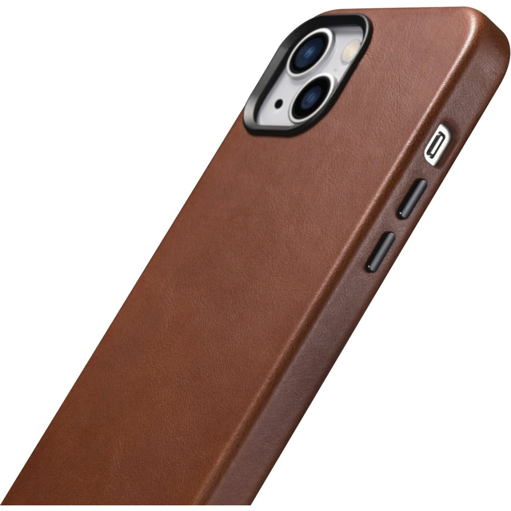 Wholesale iCarer Oil Wax Premium Leather MagSafe Apple iPhone 14 Plus / 15 Plus brown - ICR335 - {ean13} - Hurt