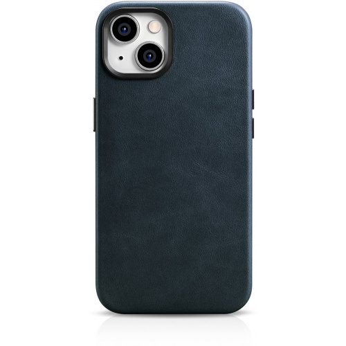 iCarer Distributor - 6975092685104 - ICR336 - iCarer Oil Wax Premium Leather MagSafe Apple iPhone 14 Plus / 15 Plus dark blue - B2B homescreen