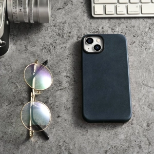 Hurtownia GSM - Etui iCarer Oil Wax Premium Bőr MagSafe Apple iPhone 14 Plus / 15 Plus sötétkék - ICR336 - {ean13} - Hurt