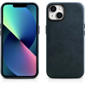 Hurtownia GSM - Etui iCarer Oil Wax Premium Bőr MagSafe Apple iPhone 14 Plus / 15 Plus sötétkék - ICR336 - {ean13} - Hurt