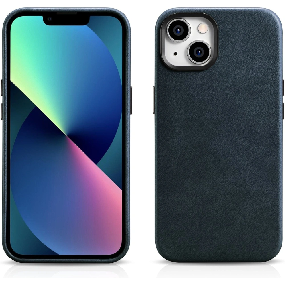 Hurtownia GSM - Etui iCarer Olejový vosk Prémiová kůže MagSafe Apple iPhone 14 Plus / 15 Plus tmavě modrá - ICR336 - {ean13} - Hurt
