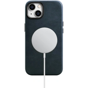 Hurtownia GSM - Etui iCarer Oil Wax Premium Leather MagSafe Apple iPhone 14 Plus / 15 Plus ciemnoniebieski - ICR336 - {ean13} - Hurt