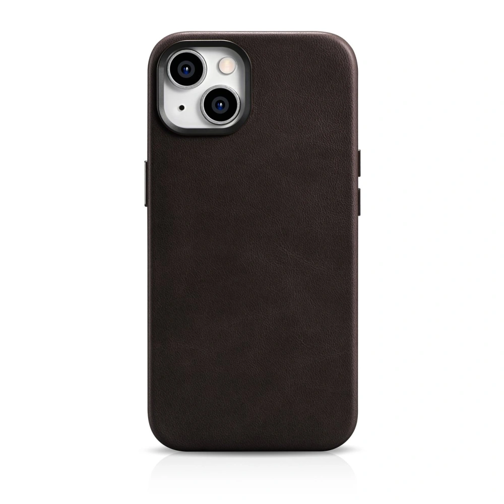 Wholesale iCarer Oil Wax Premium Leather MagSafe Apple iPhone 14 Plus / 15 Plus dark brown - ICR337 - {ean13} - Hurt