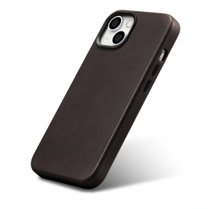 Hurtownia GSM - Etui iCarer Oil Wax Premium Leather MagSafe Apple iPhone 14 Plus / 15 Plus ciemnobrązowy - ICR337 - {ean13} - Hurt