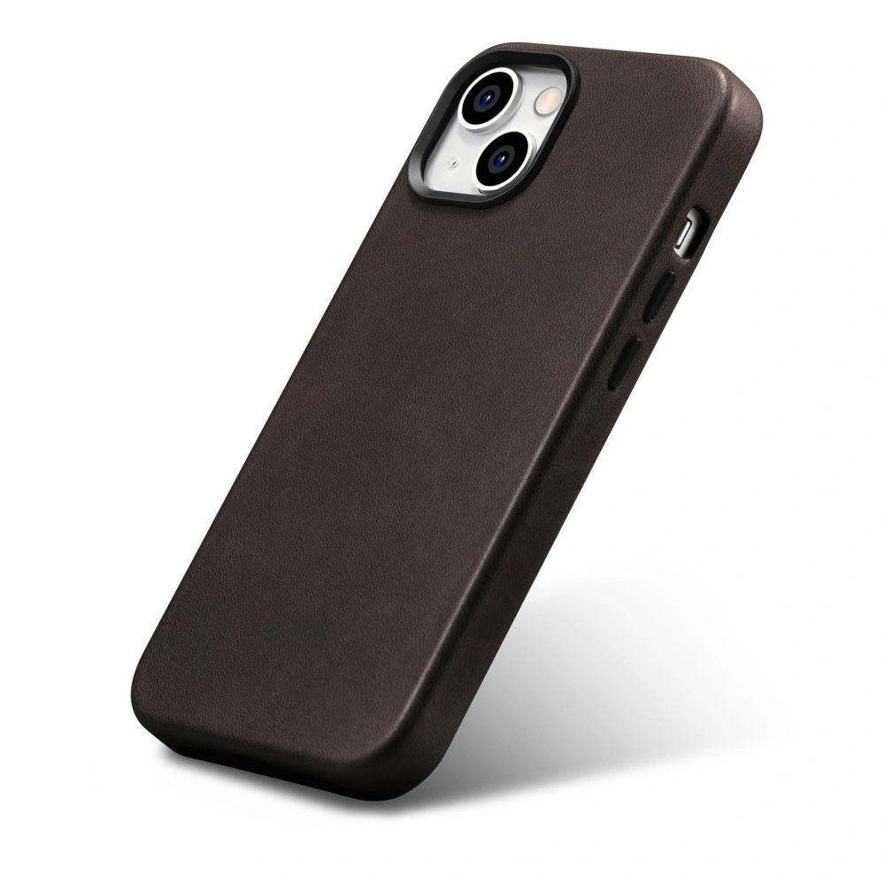 Wholesale iCarer Oil Wax Premium Leather MagSafe Apple iPhone 14 Plus / 15 Plus dark brown - ICR337 - {ean13} - Hurt
