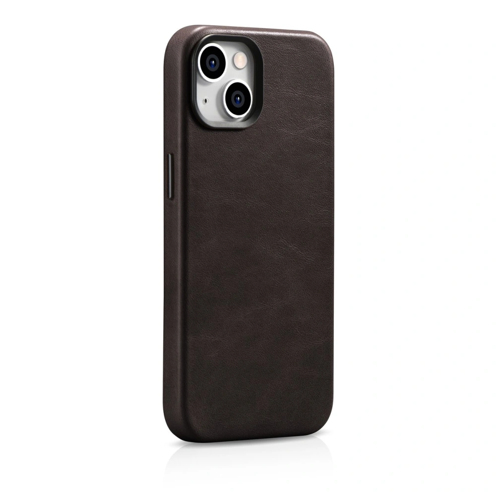 Wholesale iCarer Oil Wax Premium Leather MagSafe Apple iPhone 14 Plus / 15 Plus dark brown - ICR337 - {ean13} - Hurt