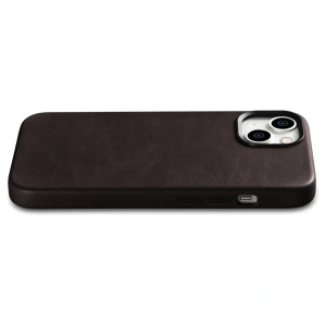 Hurtownia GSM - Etui iCarer Oil Wax Premium Leather MagSafe Apple iPhone 14 Plus / 15 Plus ciemnobrązowy - ICR337 - {ean13} - Hurt