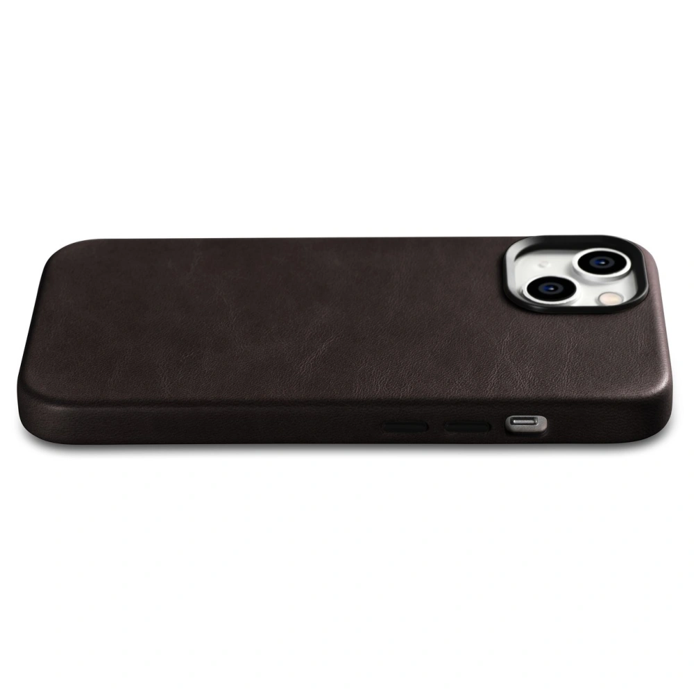 Wholesale iCarer Oil Wax Premium Leather MagSafe Apple iPhone 14 Plus / 15 Plus dark brown - ICR337 - {ean13} - Hurt