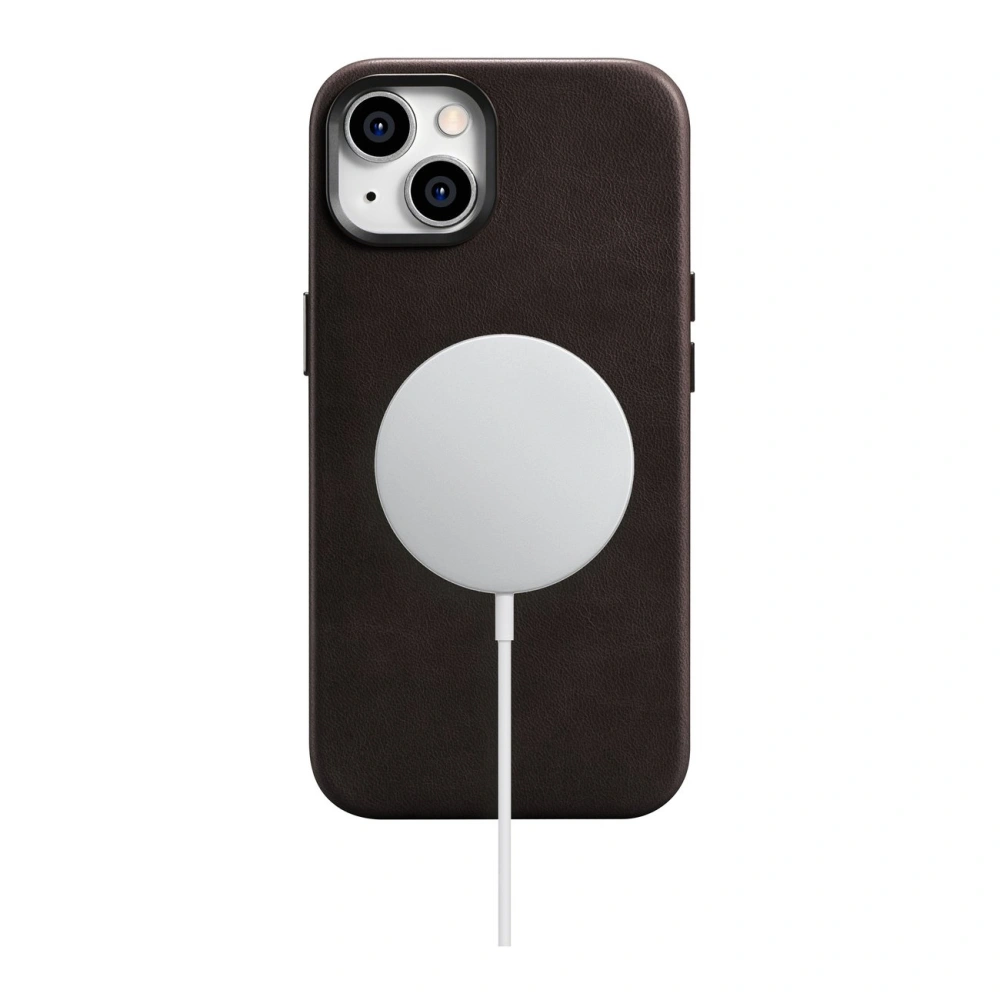 Wholesale iCarer Oil Wax Premium Leather MagSafe Apple iPhone 14 Plus / 15 Plus dark brown - ICR337 - {ean13} - Hurt