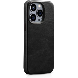 Hurtownia GSM - Etui iCarer Olajviasz Prémium Bőr MagSafe Apple iPhone 14 Pro Max fekete - ICR338 - {ean13} - Hurt