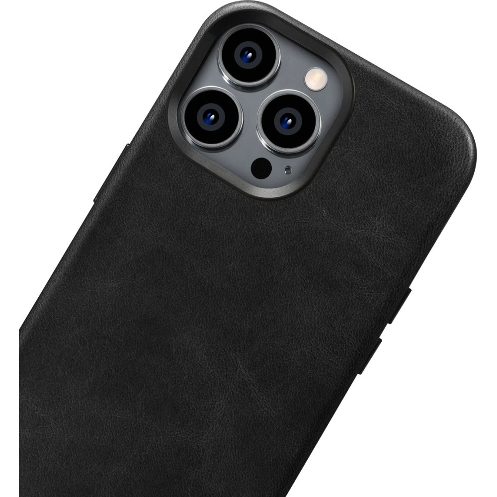Hurtownia GSM - Etui iCarer Olajviasz Prémium Bőr MagSafe Apple iPhone 14 Pro Max fekete - ICR338 - {ean13} - Hurt