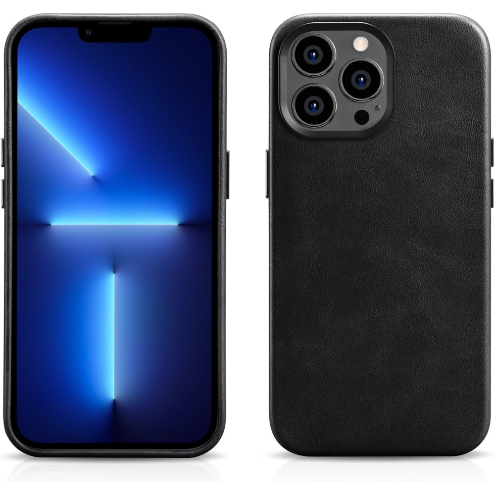 Hurtownia GSM - Etui iCarer Olajviasz Prémium Bőr MagSafe Apple iPhone 14 Pro Max fekete - ICR338 - {ean13} - Hurt