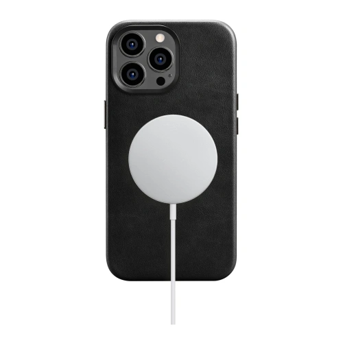 Etui iCarer Oil Wax Premium Leather MagSafe Apple iPhone 14 Pro Max czarny