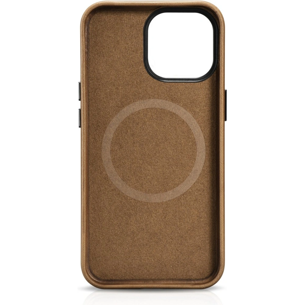 Wholesale iCarer Oil Wax Premium Leather MagSafe Apple iPhone 14 Pro Max light brown - ICR339 - {ean13} - Hurt