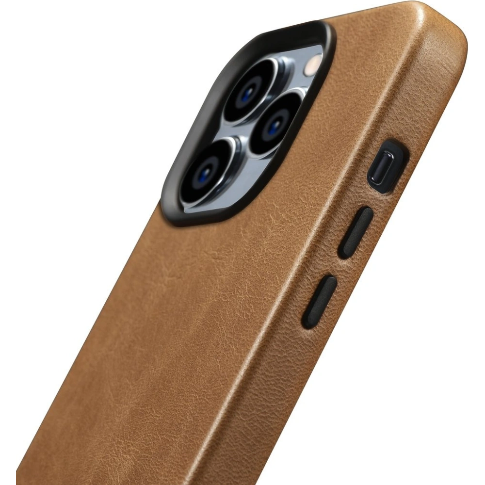 Wholesale iCarer Oil Wax Premium Leather MagSafe Apple iPhone 14 Pro Max light brown - ICR339 - {ean13} - Hurt