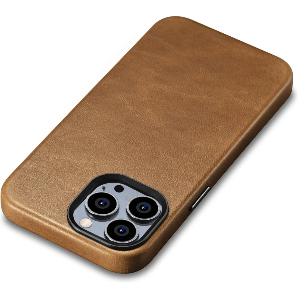 Wholesale iCarer Oil Wax Premium Leather MagSafe Apple iPhone 14 Pro Max light brown - ICR339 - {ean13} - Hurt