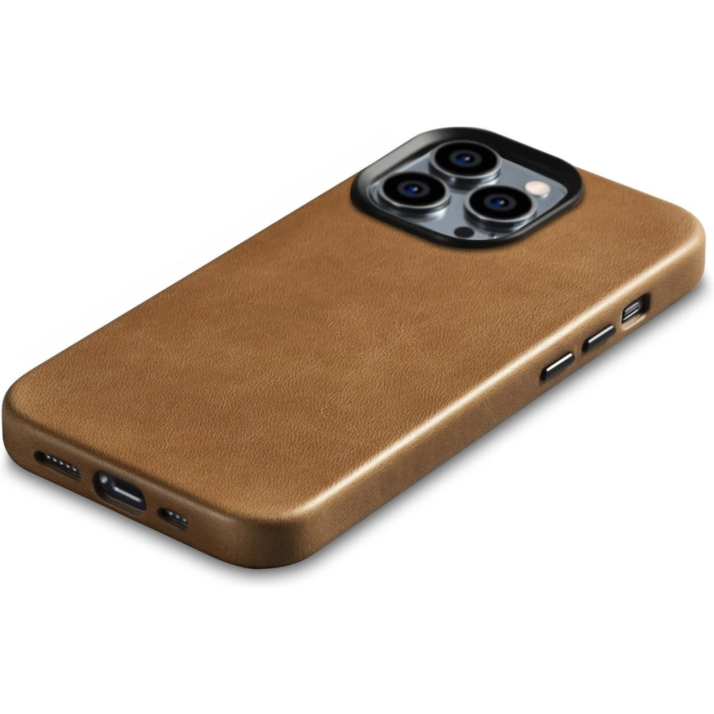 Wholesale iCarer Oil Wax Premium Leather MagSafe Apple iPhone 14 Pro Max light brown - ICR339 - {ean13} - Hurt