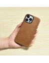Wholesale iCarer Oil Wax Premium Leather MagSafe Apple iPhone 14 Pro Max light brown - ICR339 - {ean13} - Hurt