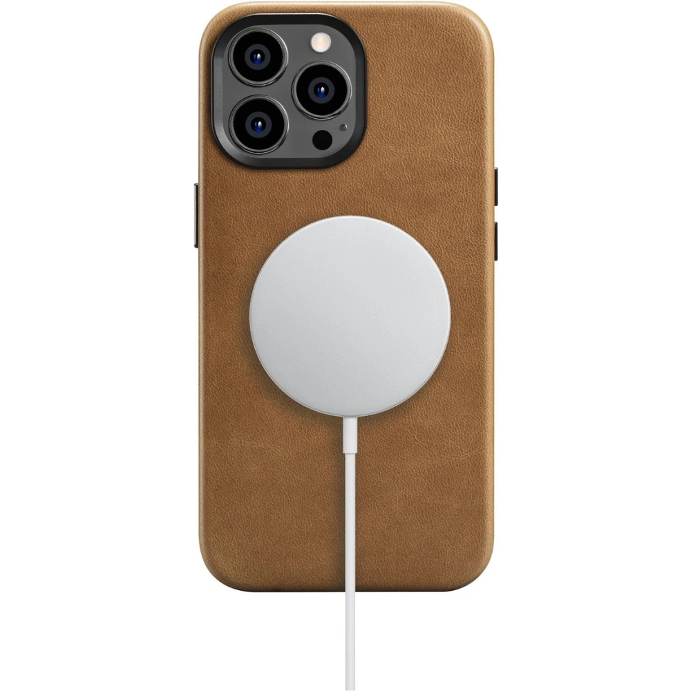 Wholesale iCarer Oil Wax Premium Leather MagSafe Apple iPhone 14 Pro Max light brown - ICR339 - {ean13} - Hurt