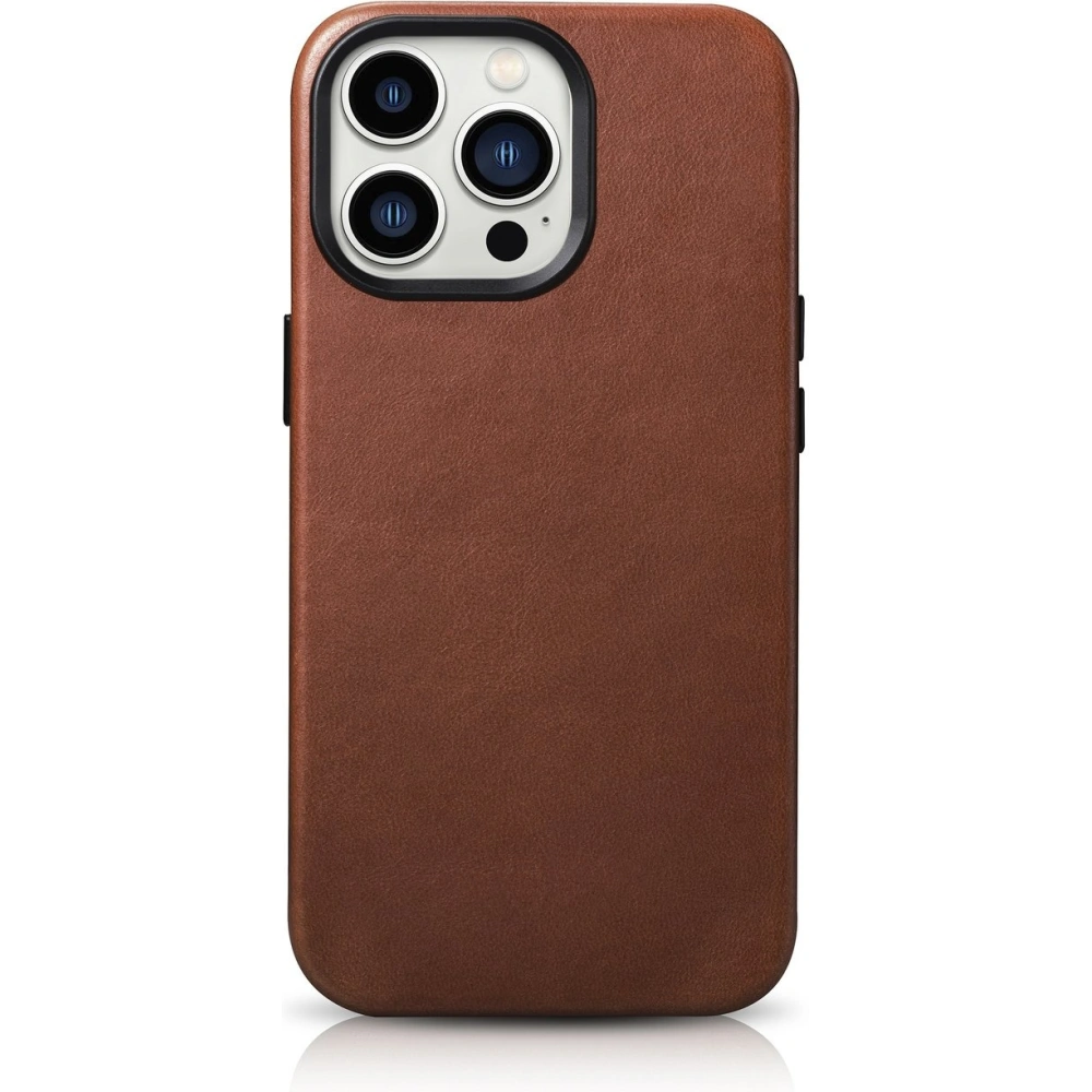 Wholesale iCarer Oil Wax Premium Leather MagSafe Apple iPhone 14 Pro Max brown - ICR340 - {ean13} - Hurt