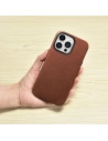 Wholesale iCarer Oil Wax Premium Leather MagSafe Apple iPhone 14 Pro Max brown - ICR340 - {ean13} - Hurt