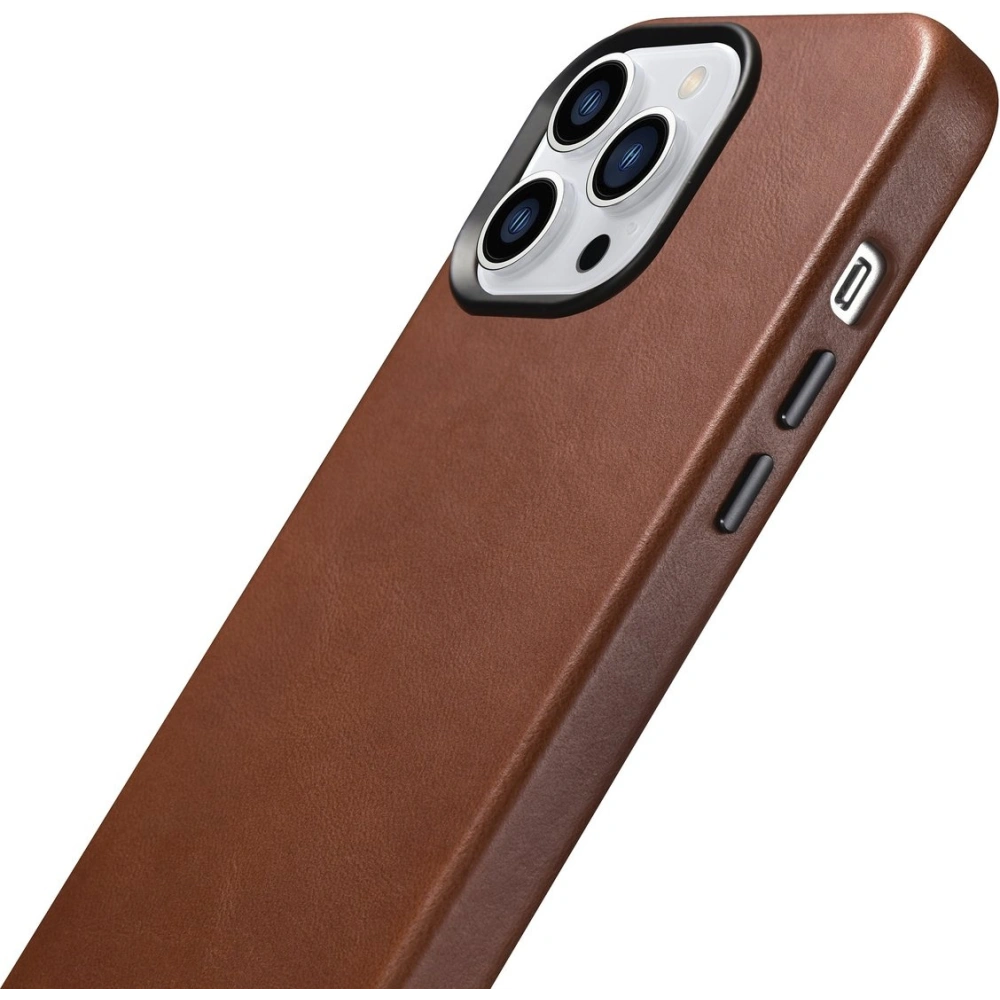 Wholesale iCarer Oil Wax Premium Leather MagSafe Apple iPhone 14 Pro Max brown - ICR340 - {ean13} - Hurt